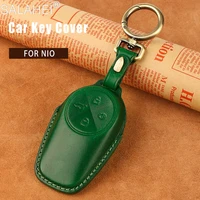 top layer leather car key case full cover decoration and protection for nio es6 2019 es8 2018 auto interior accessories style