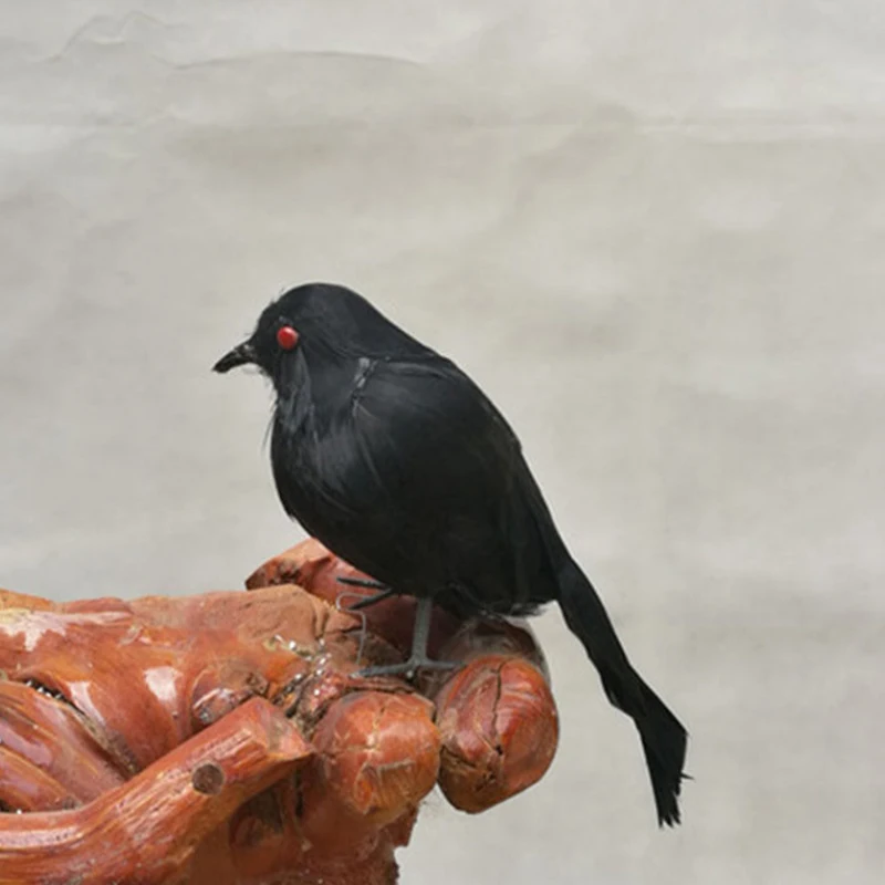 Жуткий черный Пернатый реалистичный страшный Ворон реквизит декор для сада
