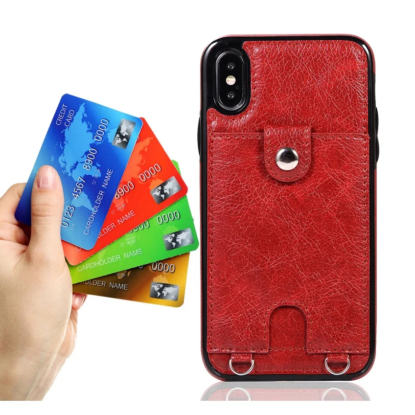 Сумка на плечо кожаный Карманный чехол для телефона iPhone X XR XS Max 6 6s 7 8 Plus 11 Samsung S8 S9 S10