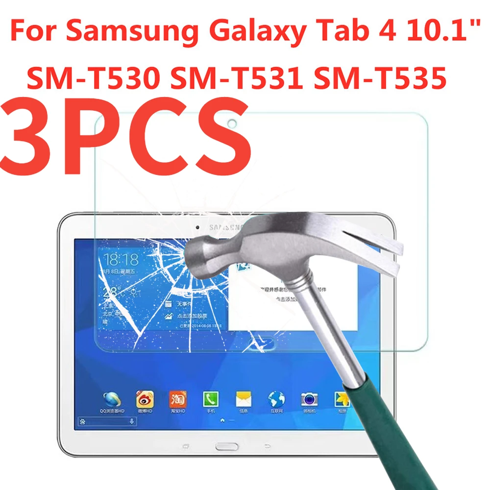 

3 шт. закаленное стекло для Samsung Galaxy Tab 4 10,1 дюймов Защитная пленка для экрана SM-T530 T535