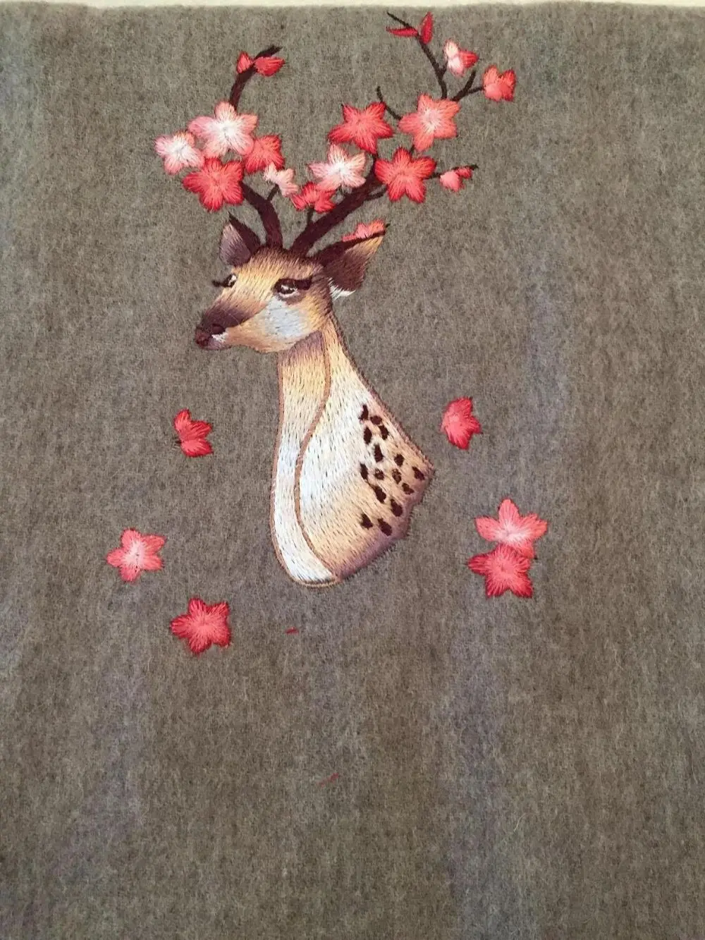 Китайская вышивка олень Кашемировый Шарф Шаль Обертывание 35 см x 185 уникальный