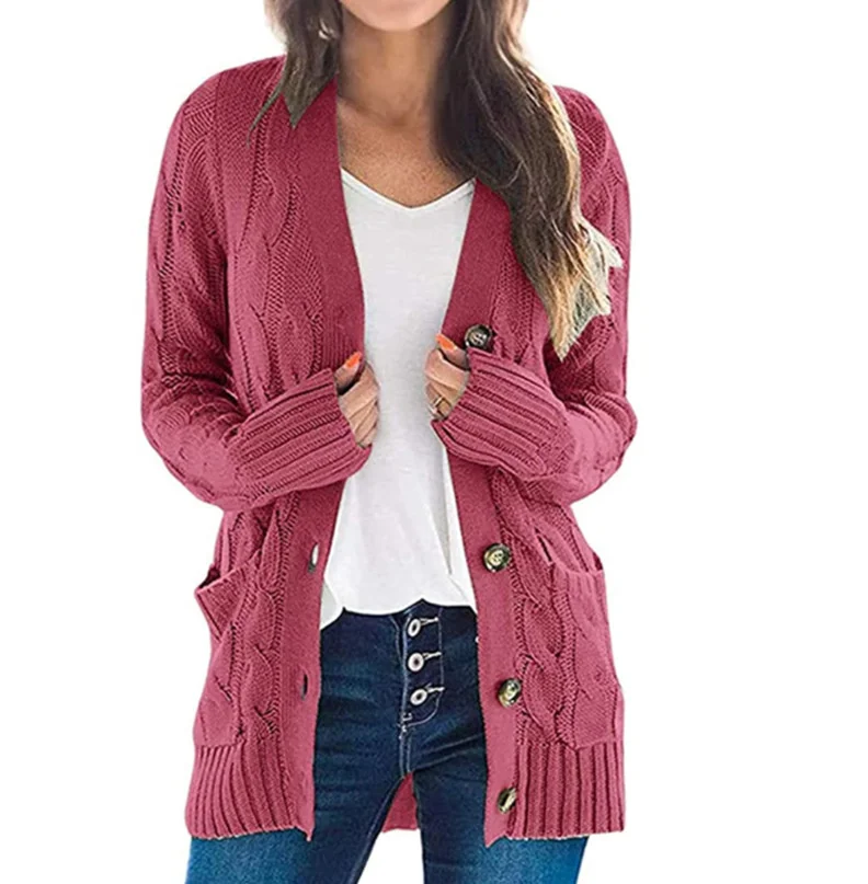 

Женский однобортный Кардиган, шерстяная куртка с длинным рукавом, 2020