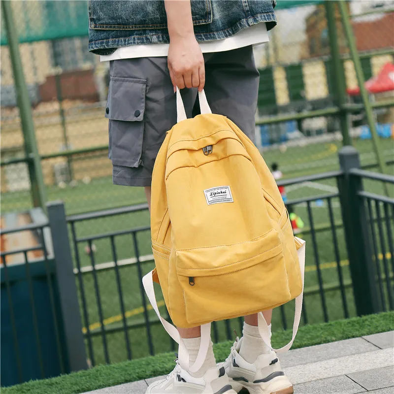 2019 высококачественный холщовый женский рюкзак Женский Одноцветный школьный для