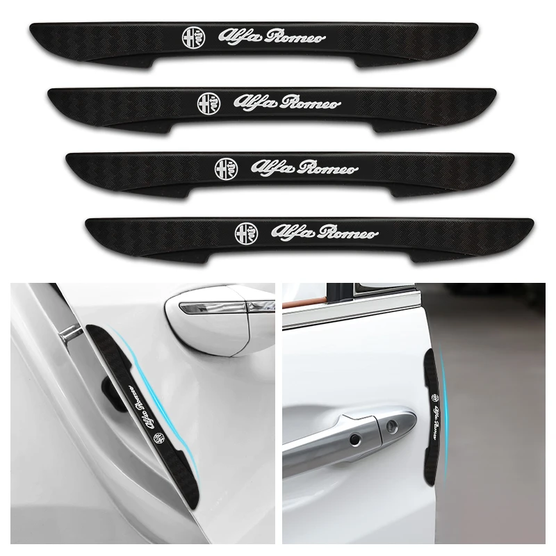 

4pcs Car Door Edge anti-collision Protection Strip Bumper Scuff Bar Stickers For Alfa Romeo Giulietta 159 147 Mito Brera Stelvio