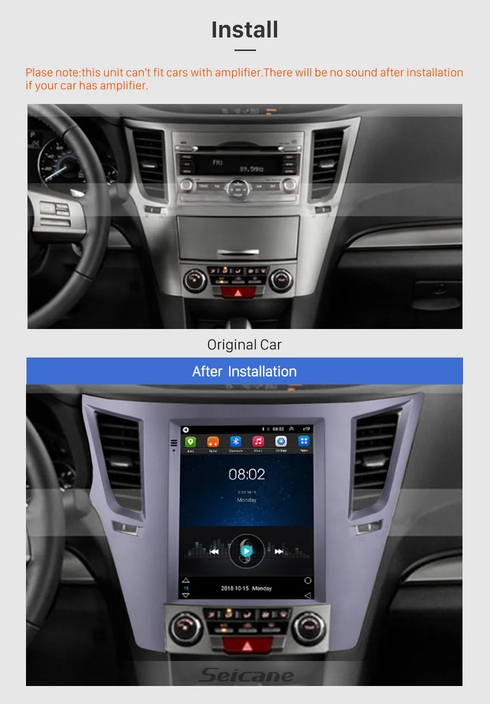 Seicane автомобиль Android 9,1 HD 9," четырехъядерный стерео Авто Радио для Subaru Outback 2010 2011- Wifi gps Navi мультимедийный плеер