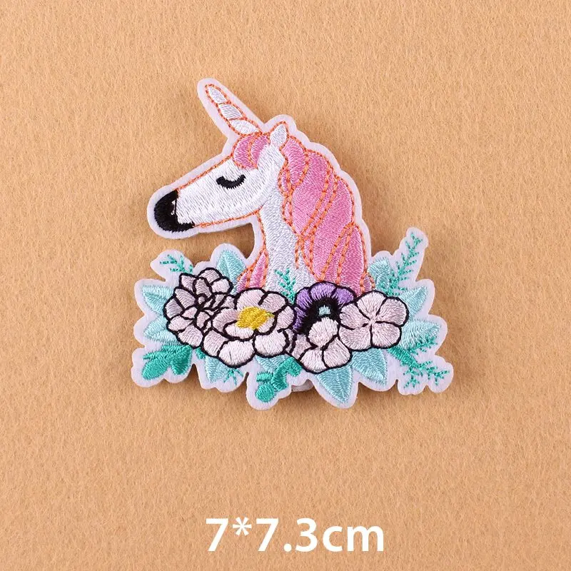 Нашивки в форме единорога для милых животных нашивки одежды с вышивкой детской