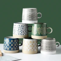 ceramic creative pastoral mugs with handle handmade irregular shaped tea milk coffee cups japanese unique cup gifts decor