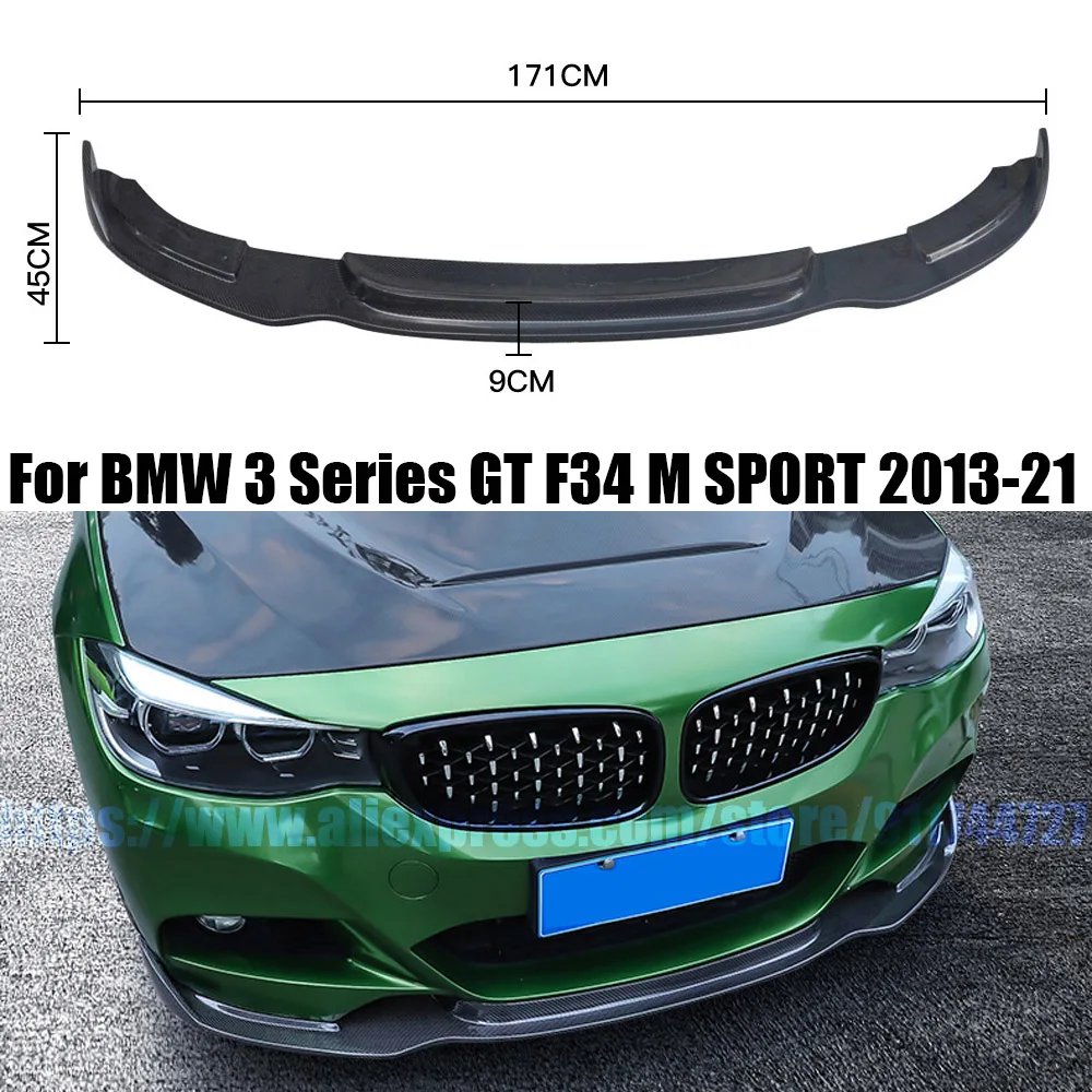 

For BMW 3 Series GT F34 M SPORT 2013-2021 Real Carbon Fiber H Style Front Lip Bumper Spoiler Car Styling
