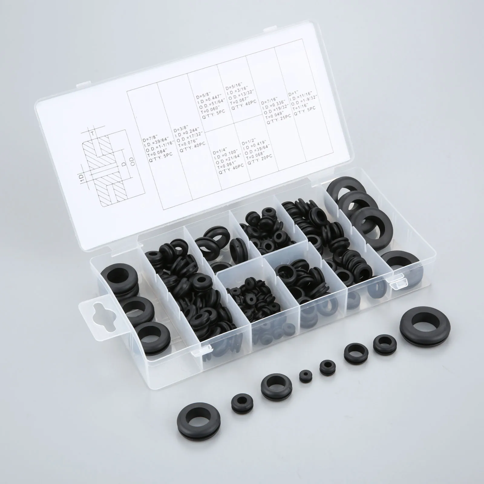 180 шт. 8 размеров резиновые кольца | Инструменты