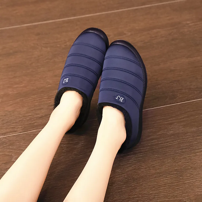 Size35-46; женская зимняя обувь из водонепроницаемого материала; пара зимних ботинок унисекс; Теплые повседневные ботинки на меху с нескользящей подошвой