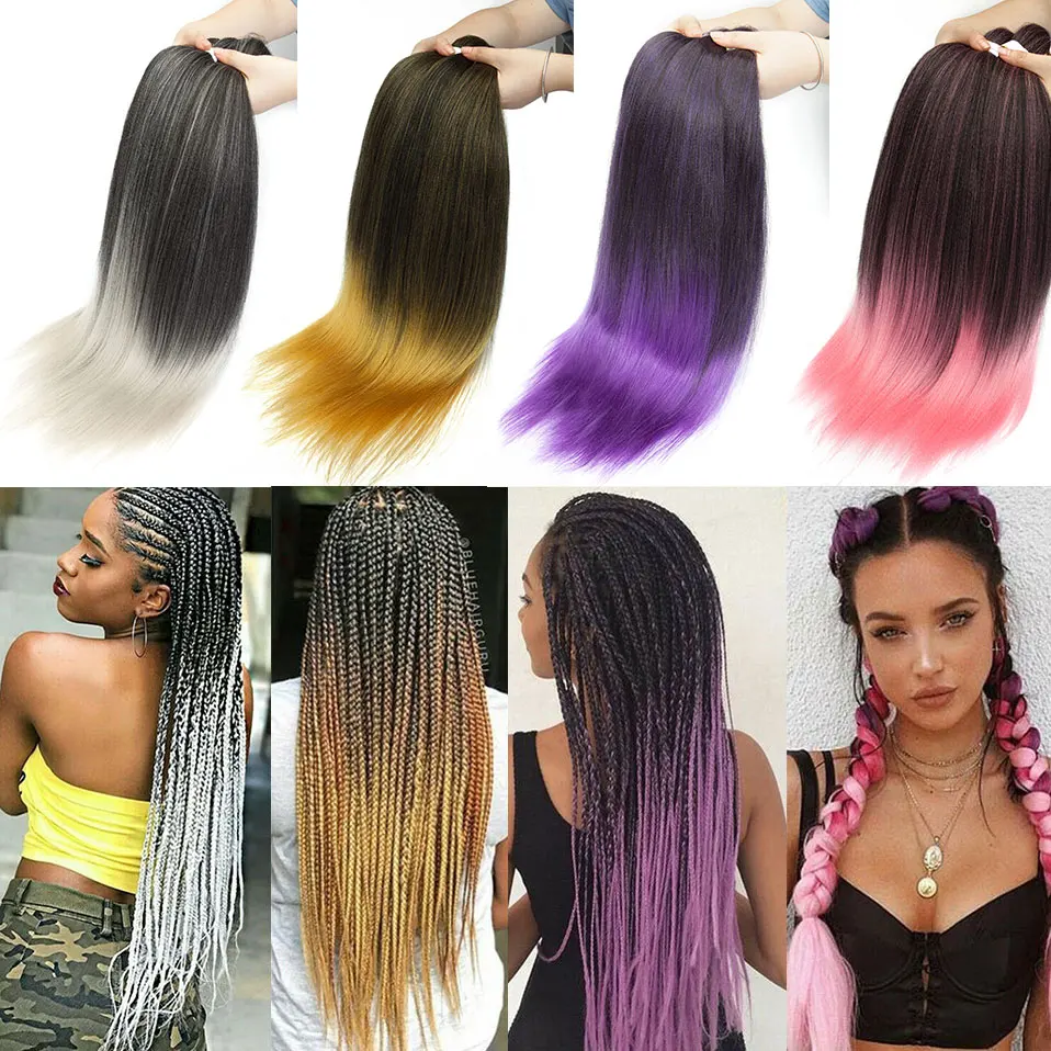 

s-noilite 26inch 90g Pre Stretched Braiding Hair Yaki fluffy EZ Braid Hair Synthetic Afro Braiding Hair Extension For Women