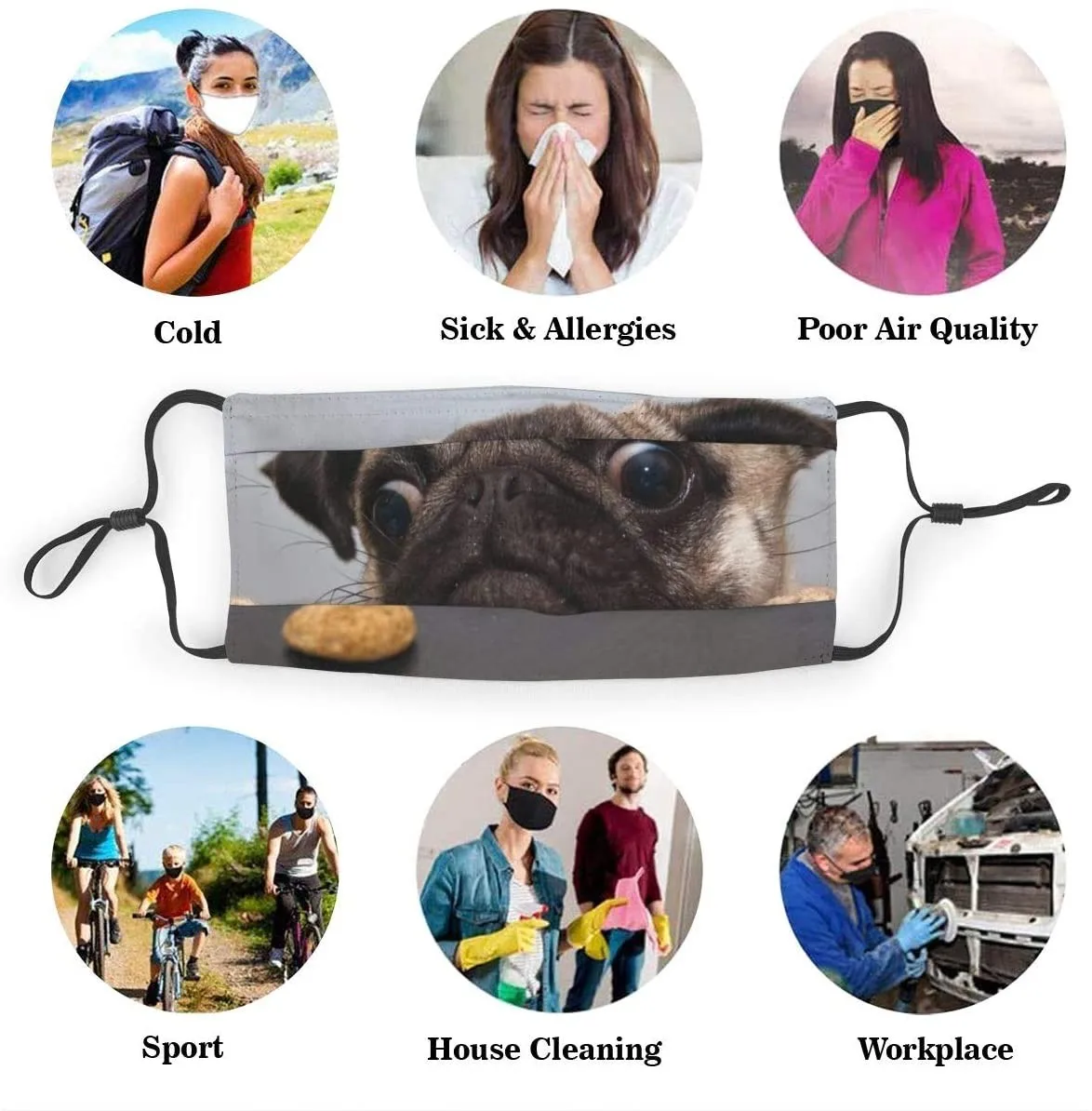 

Kawaii Cat Dog Mask Unisex Mouth Mask Covers 3d Pattern Print Washable Protection Maske Facemask Anti-dust Mondkapje