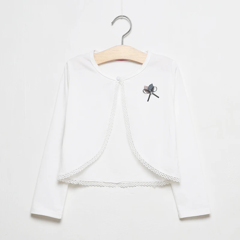Новинка 2021 хлопковый Кардиган для девочек верхняя одежда детский белый Болеро