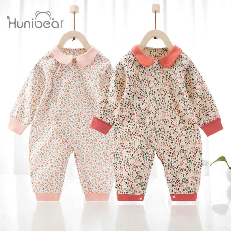 

Комбинезон хлопковый весенне-осенний тонкий комбинезон для новорожденных принцесс Летний комбинезон для маленьких девочек с длинными рук...