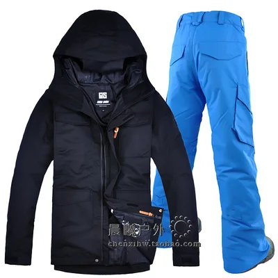 Color 8 GSOU снег супер теплый мужской лыжный костюм сноуборд куртка брюки ветрозащитный водонепроницаемый уличная спортивная одежда брюки с капюшоном мужской костюм - Цвет: Color 8