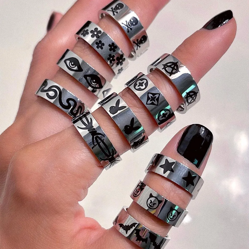 Новинка креативные винтажные готические кольца в стиле хип-хоп из нержавеющей