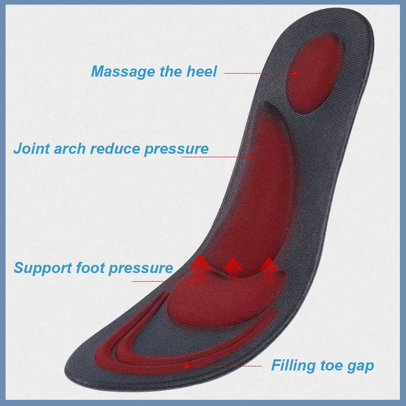 Women 4D Memory Foam Massage Insoles Comfortable Sponge Orthotic Insoles for shoe arch support pad