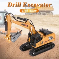 huina 160 engineering vehicle toys simulation alloy drill excavator truck car model toy excavator tractor vehicle kids toy gift