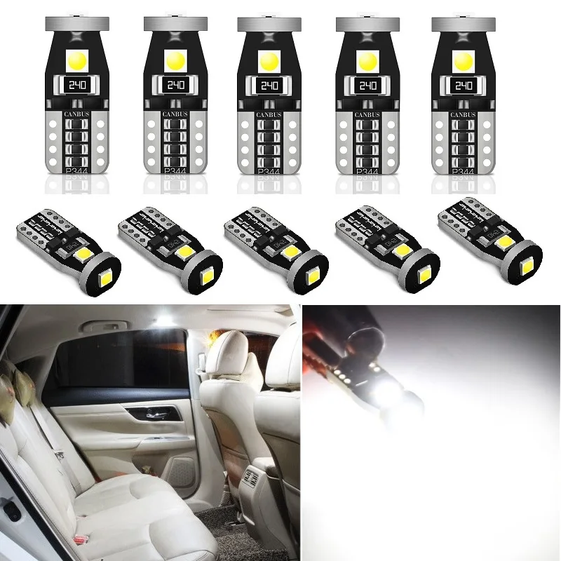 10x W5W T10 светодиодный лампы автомобиля внутренний светильник для Volkswagen VW Golf Passat