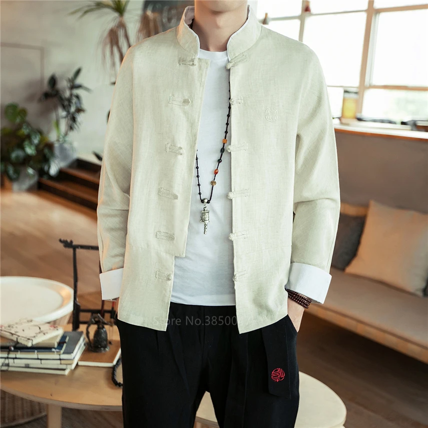 Традиционная китайская одежда для мужчин костюм ханьфу с длинным рукавом Тан