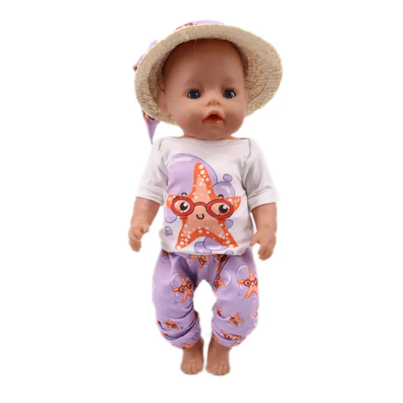 

LUCKDOLL Cute Animals Patterns 4 Pcs Fit 18Inch American 43cm Baby Doll Clothes Accessories,Girls Toys,Generation,Birthday Gift