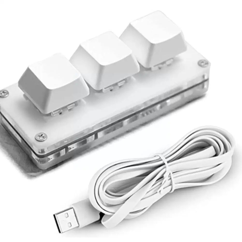 

USB 3 Keys Mini Mechanical Keyboard Keypad For Photoshop OSU Gaming Programming Macro Custom Keyboard Keycaps Silver Switch F8K9