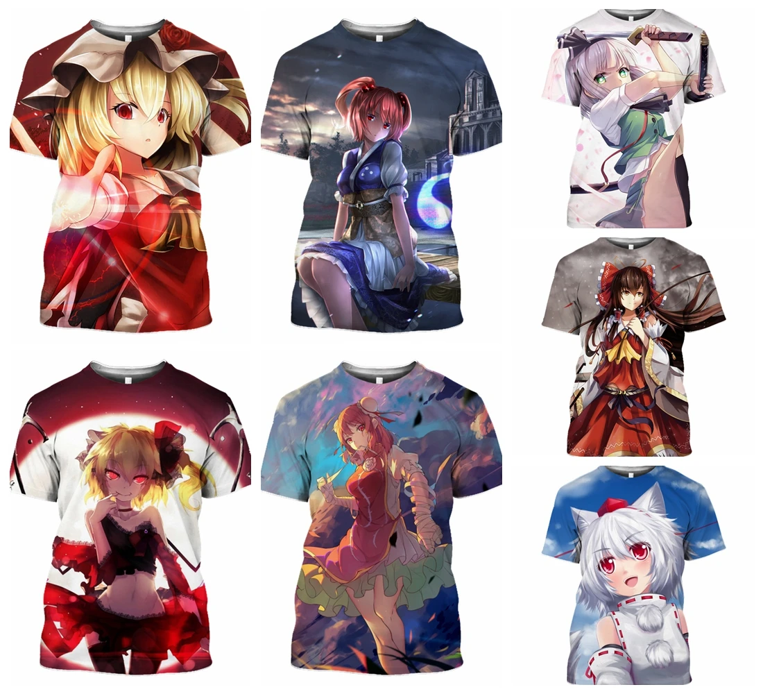 Футболка с 3D-принтом Фэнтези игры Touhou Project женская футболка Ibuki Suika Мужская