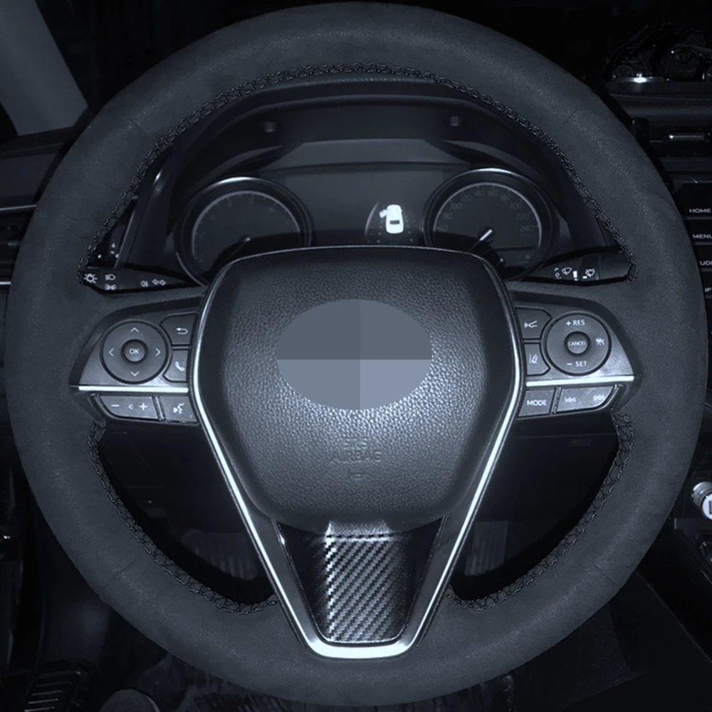 Черный чехол рулевого колеса автомобиля Обёрточная бумага замшевая Кожаная