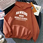 Осенне-зимняя мужская толстовка с капюшоном странные вещи, Хокинс, Мужской пуловер из флиса, теплая уличная одежда для фитнеса, мужская Толстовка