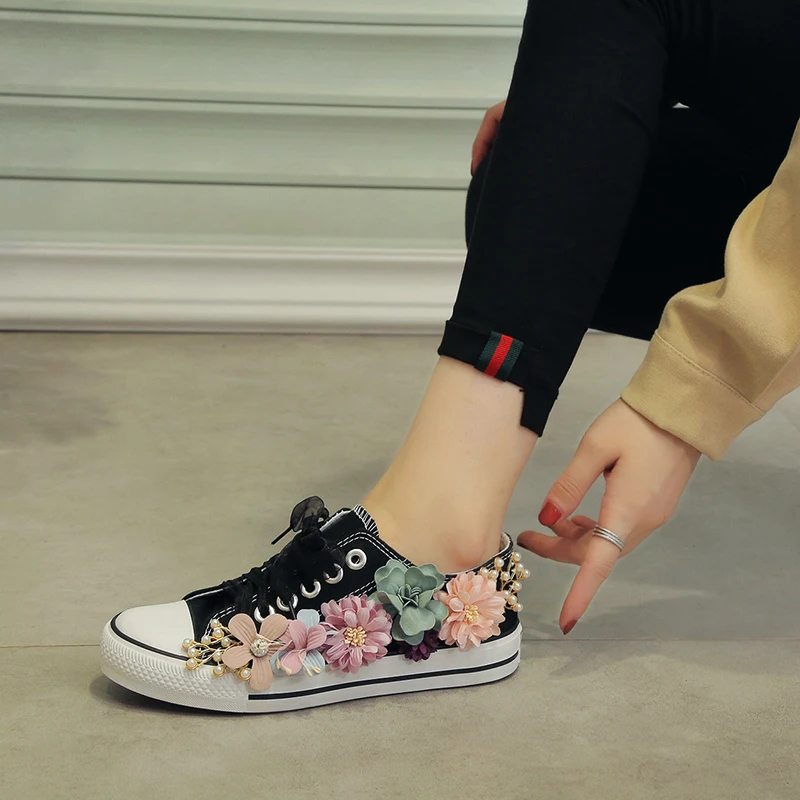 Парусиновая обувь для женщин на платформе Повседневная плоской высокого