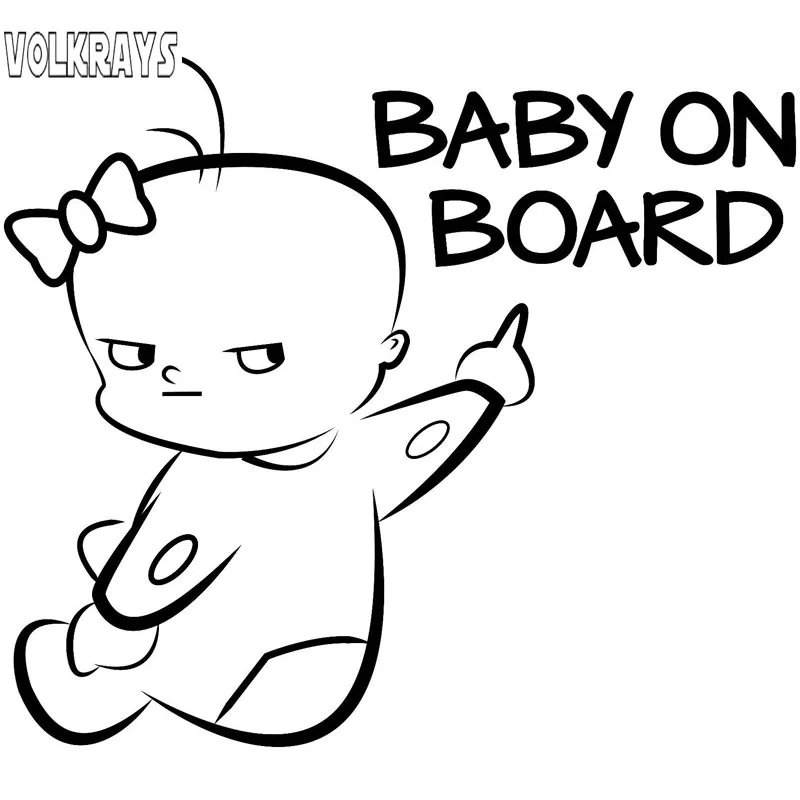 

Забавная Автомобильная наклейка Volkrays для детей на борту Предупреждение предупреждающий знак, аксессуары, светоотражающая Водонепроницаем...