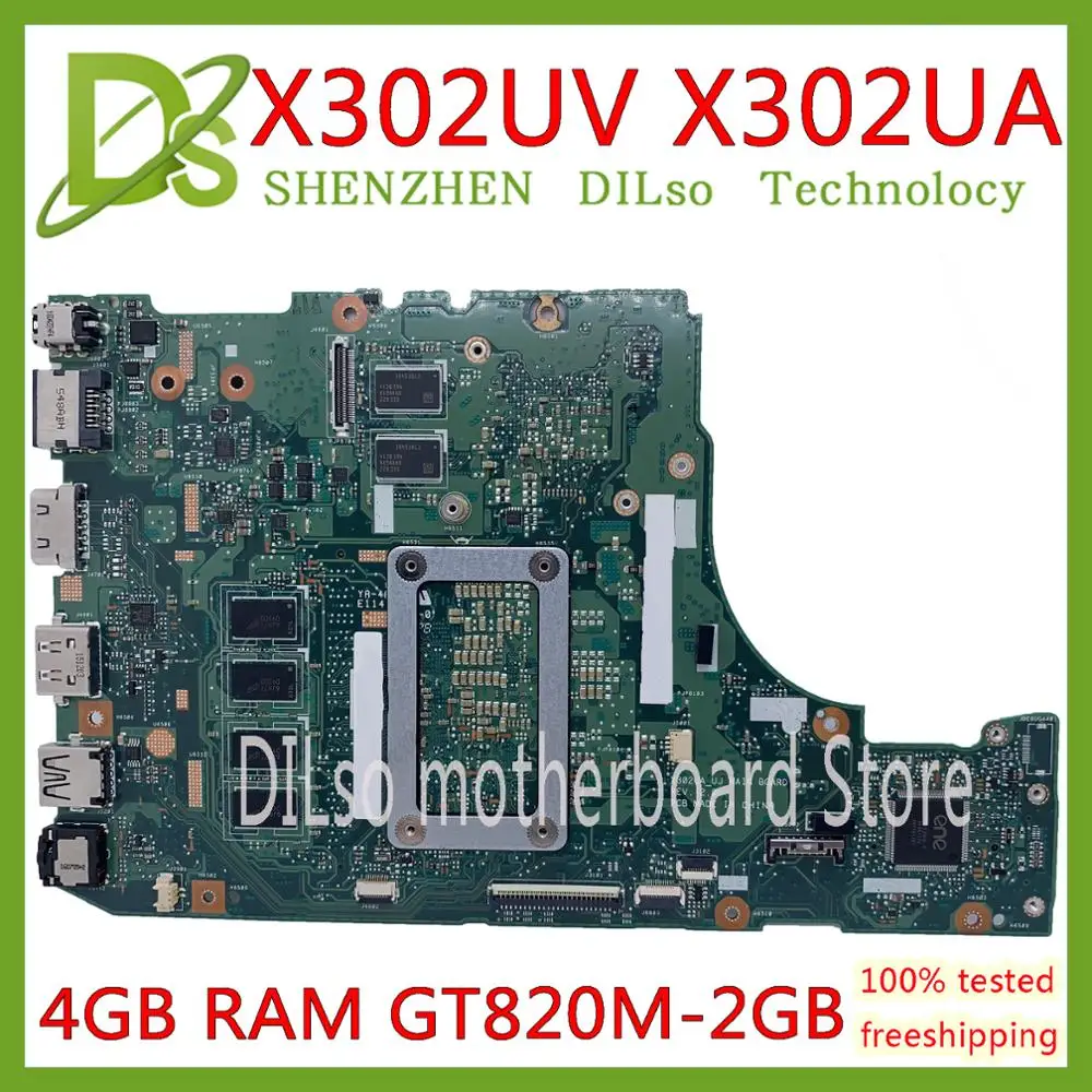 Verkaufen KEFU X302UV Motherboard Für ASUS X302UA X302UJ X302UA X302UVK Motherboard Original 4GB I3-6100U GT820M-2GB Test 100% Arbeit