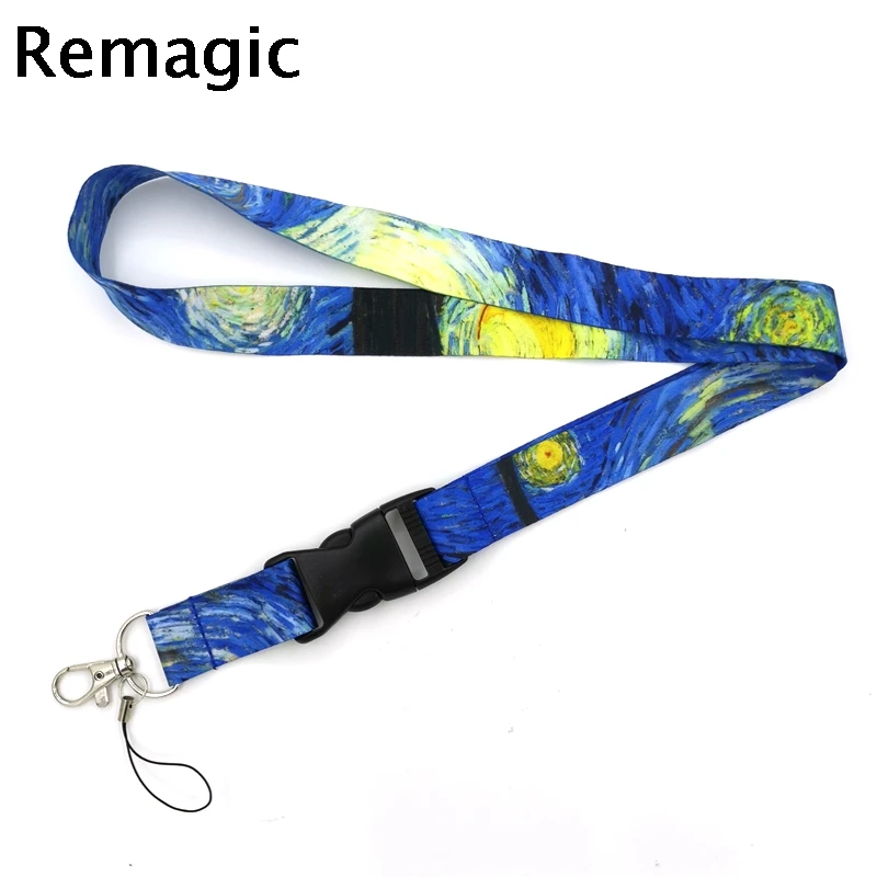 

Van gogh Starry sky Lanyard Badge ID Mobile Phone Rope Key Lanyard Neck Straps Accessories webbings ribbons