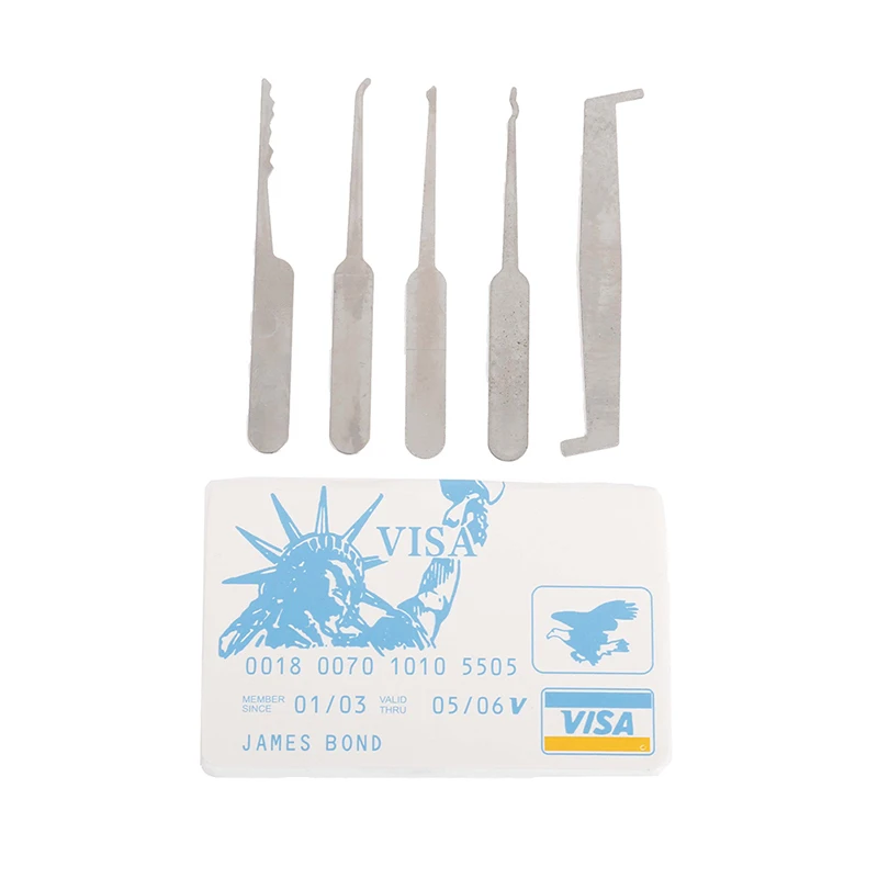 

Credit Card Lock Picking Tool Hook Picks Locksmith Tool Training Practice