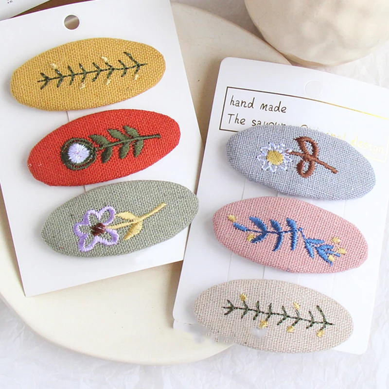 Заколка для волос с вышивкой Женская заколки девочек аксессуар |