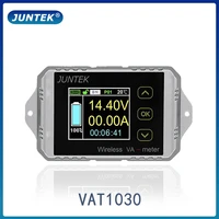 juntek vat1030 100v 30a wireless ammeter voltmeter battery capacity monitoring coulomb counter 12v 24v 48v color screen meter