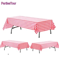 24pcs 54 x 108 plastic red and white checkered tablecloths farm animals party table cloth birthday party supplies