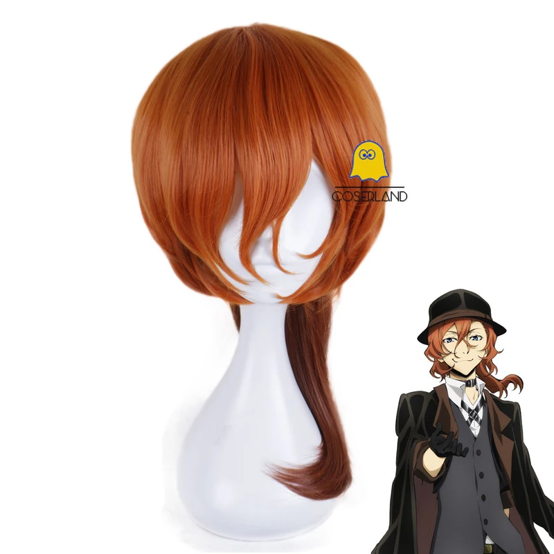 

Chuya Nakahara Cosplay Costume Orange Wig Bungou Stray Dogs Port Mafia Member Uniform Anime Suit Halloween Outfit Adults