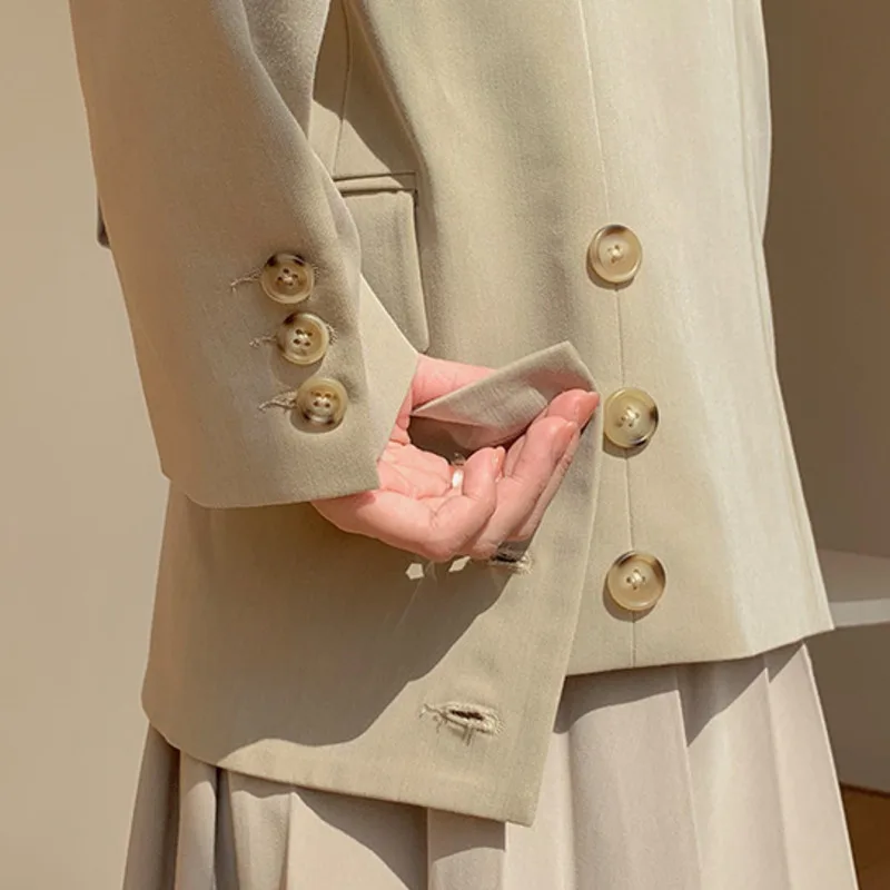 Элегантный новый осенний Тонкий Блейзер для женщин с v-образным вырезом на