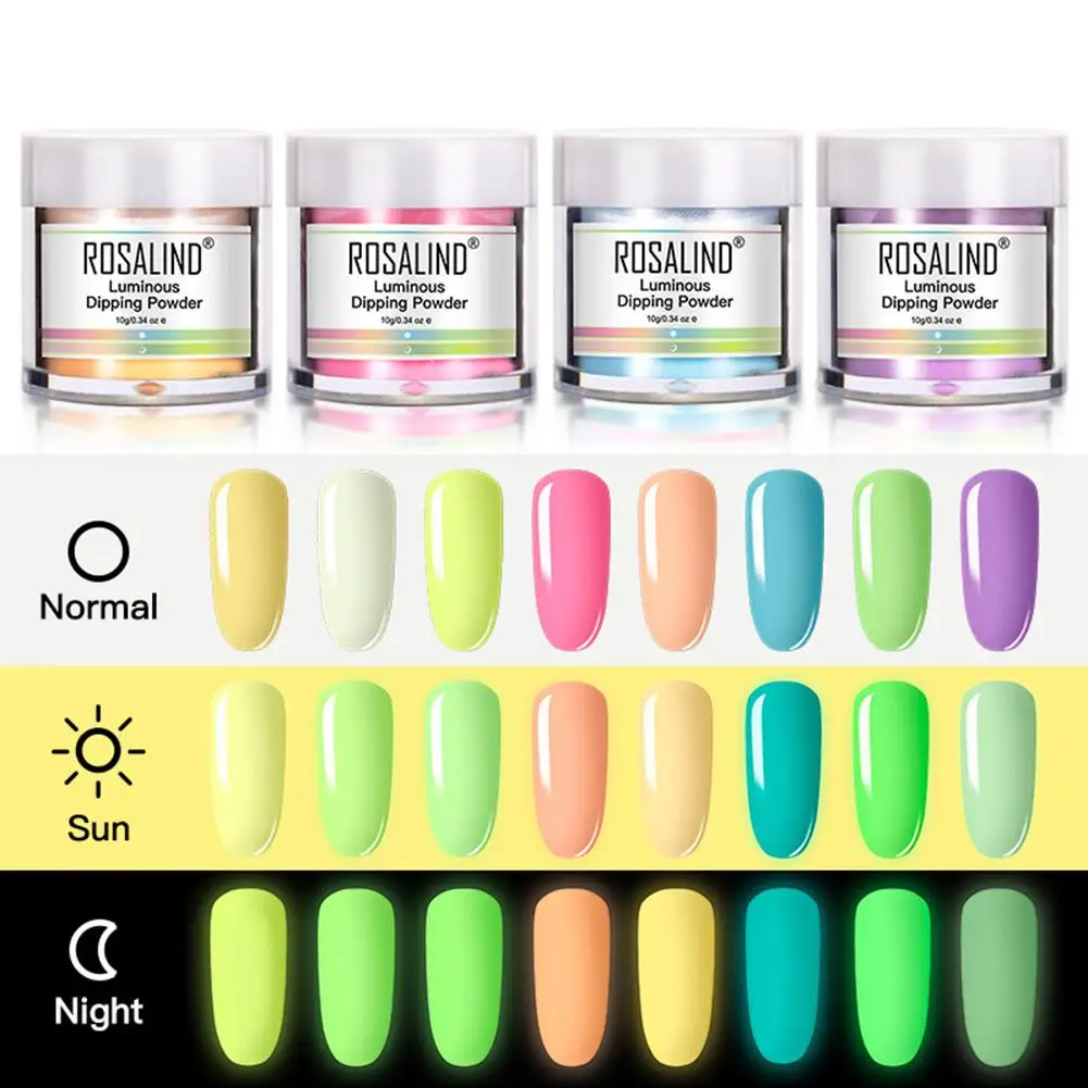 

3 Color Luminous Powder 10ml Baking Free Lamp Acrylic Nail Powder Fluorescent Nail Powder for Nail Art Tools