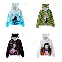 children boys grils hoodie sweatshirt anime cosplay harajuku kawaii cat ears unisex sportswear tracksuit coat