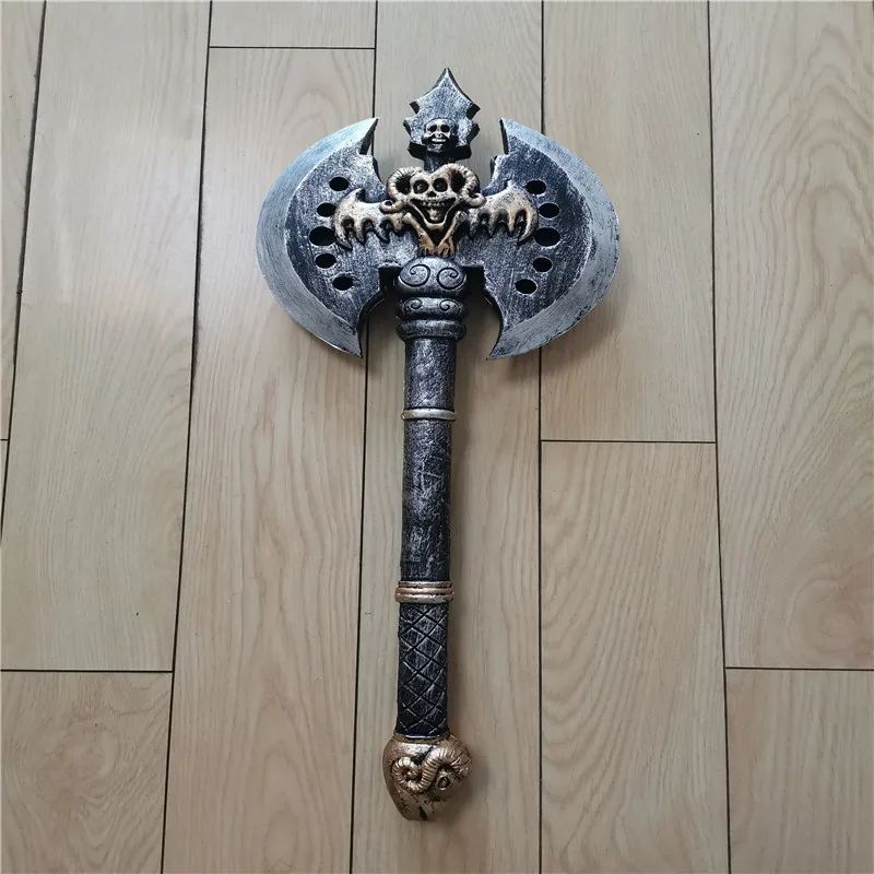 Косплей-игра World Of Warcraft Knight Orc Двухсторонний черный топор для выпускного вечера