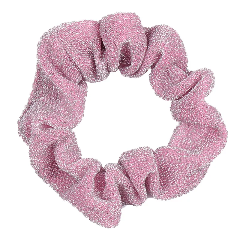 pink 2 шт./компл. женские аксессуары для волос для блеска волос Scrunchies Для женщин повязки на голову, блестящий металлический ткань хвост держатель резинки для волос резинка - Цвет: pink