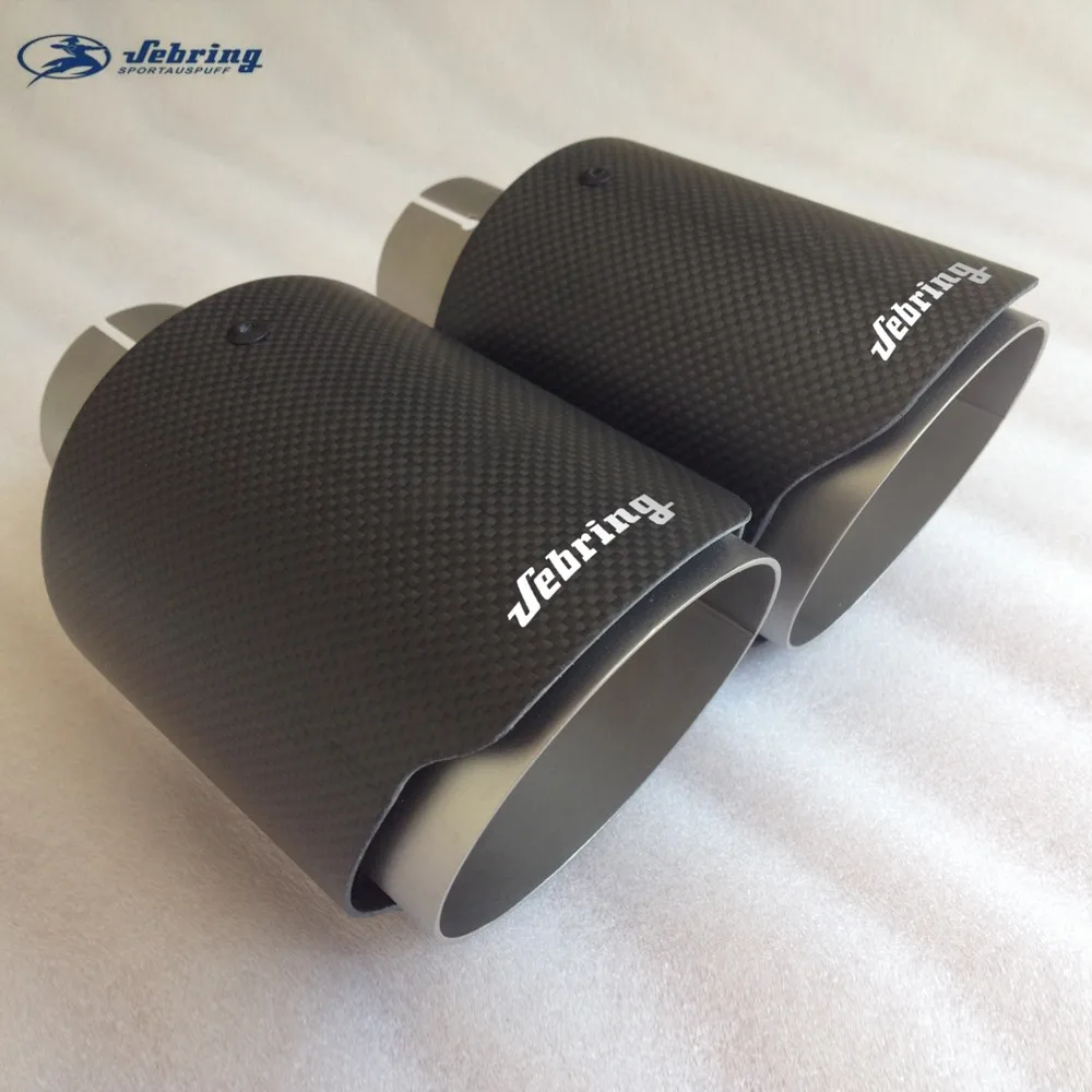 

sebring The New Stainless steel carbon fiber car tail throat sandblast exhaust pipe modified muffler matt tail pipe cover tip