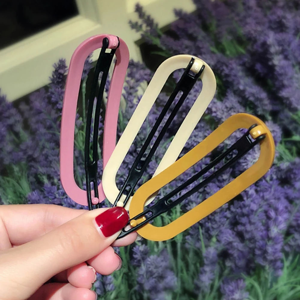

Women Candy Color Simple Ova Hairpin Hair Claws Girls Sweet Headband Hair Clips Hair Accessories