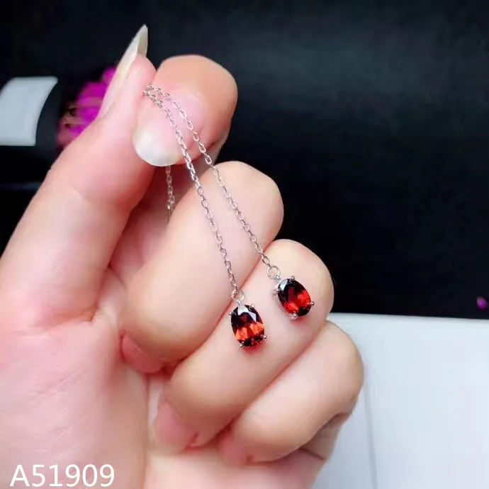 

KJJEAXCMY boutique jewelry 925 sterling silver inlaid natural gemstone female earrings garnet support test