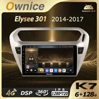 Автомобильное радио Ownice на Android 10,0, K7, для Citroen Elysee 301, 2014-2017, 6G + 128G, 360, 5G, панорама, Wi-Fi, 4G, LTE, атмосферная лампа
