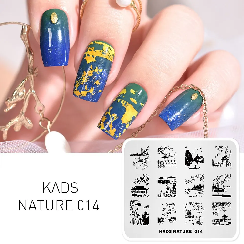 Nature 014 Стемпинг 42 вариантов дизайна Прохладное лето цветы мода изображения Пластины для стемпинга Штамп для ногтей Трафареты для ногтей для маникюра Стэмпинг Дизайн ногтей - Цвет: Nature 014