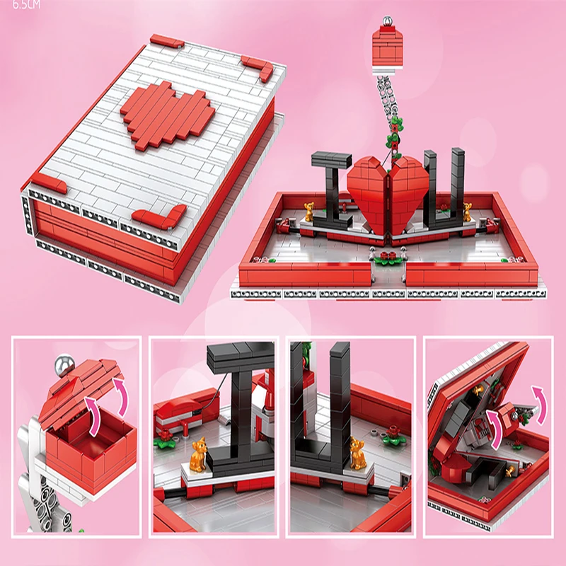 

Mould King Mini Block 520 LOVE Day Building Bricks for lover wife Gifts Girlfriend Present valentine Fun Toys juguetes princess