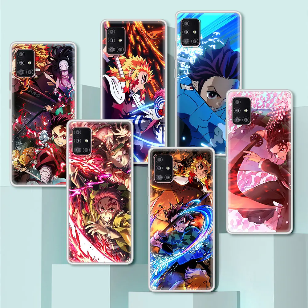 

Demon Slayer Kimetsu Translucent Matte Phone Case For Samsung Galaxy A51 A52 A71 A32 A72 5G A12 A31 A21s A02s A41 A11 A91 Cover